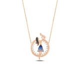 Çekirdek Jewelry 925 Ayar Gümüş Anne Bebek Kolye – Rose Altın Kaplama Zirkon Taşlı