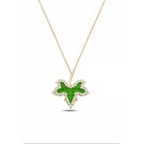 Çekirdek Jewelry 925 Ayar Gümüş Çınar Yaprak Kolye