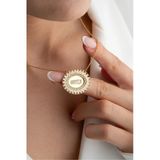 Çekirdek Jewelry 925 Ayar Gümüş Gold Kaplama Kişiye Özel İsimli Kolye – Zirkon Taşlı Şık Tasarım