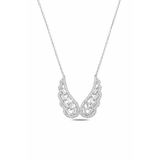 Çekirdek Jewelry 925 Ayar Gümüş Rodyum Kaplama Zirkon Taşlı Melek Kanadı Kolye – Baget Taşlı Şık Kadın Kolyesi