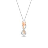 Çekirdek Jewelry 925 Ayar Gümüş Rose & Rodyum Kaplama Sonsuzluk Melek Kolye – Taşlı Zarif Kadın Kolye