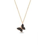 Çekirdek Jewelry 925 Ayar Gümüş Siyah Taşlı Kelebek Kolye – Rodyum Kaplama Zarif Tasarım