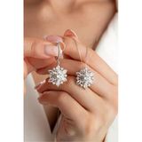 Çekirdek Jewelry 925 Ayar Gümüş Zirkon Taşlı Kar Tanesi Kolye Ve Küpe Seti