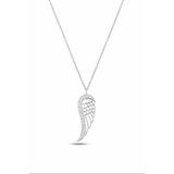 Çekirdek Jewelry 925 Ayar Gümüş Zirkon Taşlı Melek Kanadı Kolye – Şık Ve Zarif Tasarım