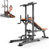 Çekme Ups Güç Kulesi Yüksekliği Ayarlanabilir Ağırlık Tezgahı ile Oturmak Karın Panosu Chin-up Bar Ev Spor Salonu Kuvvet Eğitimi Fitness Ekipmanları