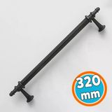 Çekmece Dolap Kulpu Modern Tasarım Şık Mobilya Aksesuarı Çizgili Mat Siyah 320 Mm Metal