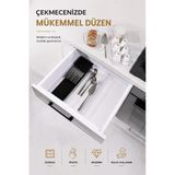 Çekmece İçi Bıçaklık Organizer Bölmeli Mutfak Düzenleyici Siyah S-11029