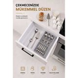 Çekmece İçi Kaşıklık Organizer Bölmeli Mutfak Düzenleyici Gri S-11030