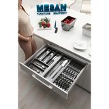 Çekmece Içi Kaşıklık ve Bıçaklık Düzenleyici Antresit, 64X48 Yandan ve Boydan 4cm Kesilebilir - Kaşıklık+Bıçaklık - Antrasit