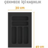 Çekmece Içi Kaşıklık ve Kepçelik Düzenleyici – Antrasit 30X49 cm (23,5X40 cm Kadar Kesilebilir) - 30 x 49 cm