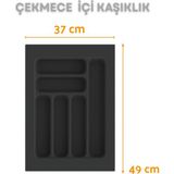 Çekmece Içi Kaşıklık ve Kepçelik Düzenleyici – Antrasit 37X49 cm (36,5X40 cm Kadar Kesilebilir) - 37 x 49 cm