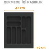 Çekmece Içi Kaşıklık ve Kepçelik Düzenleyici – Antrasit 42X49 cm (36,5X40 cm Kadar Kesilebilir) - 42 x 49 cm