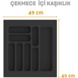 Çekmece Içi Kaşıklık ve Kepçelik Düzenleyici – Antrasit 49X49 cm (43X40 cm Kadar Kesilebilir) - 49 x 49 cm