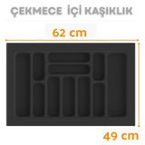 Çekmece Içi Kaşıklık ve Kepçelik Düzenleyici – Antrasit 62X49 cm (55X40 cm Kadar Kesilebilir) - 62 x 49 cm