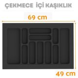 Çekmece Içi Kaşıklık ve Kepçelik Düzenleyici – Antrasit 69X49 cm (62X40 cm Kadar Kesilebilir) - 67 x 49 cm
