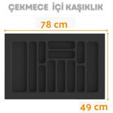 Çekmece İçi Kaşıklık ve Kepçelik Düzenleyici – Antrasit 78x49 cm (69x40 cm Kadar Kesilebilir)