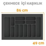 Çekmece Içi Kaşıklık ve Kepçelik Düzenleyici – Antrasit 86X49 cm (78,5X40 cm Kadar Kesilebilir) - 85 x 49 cm