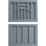 Çekmece İçi Kaşıklık Ve Kepçelik Organizer Seti 62x49 Cm 55x40 Cm'e Kadar Kesilebilir Gri