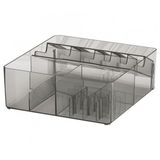 Çekmece İçi Makyaj Düzenleyici 32x28x10 Cm Ikea Makyaj Organizeri Füme Renk Bölmeli Kutu