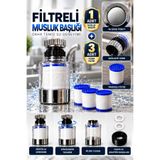 CEKO ARMATÜR Filtreli Musluk Başlığı 1+3 Set – Su Filtresi Musluk Ucu, Değiştirilebilir Filtre Kartuşlu Mutfak ve Lavabo Musluk Filtresi