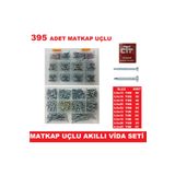 CEKSAN Akıllı Vida Seti 395 Parça Matkap Uçlu Havşa-düz Başlı Vida -havşa-düz Başlı Matkap Uçlu Vida Seti