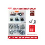 CEKSAN Kelebek Somun Çelik Kelebek Somun Seti 44 Parça-m4-m5-m6-m8-m10 Çelik Kelebek Somun Seti