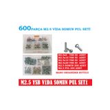 CEKSAN M2.5 Vida-somun Seti Ysb 600 Parça M2.5 Vida Boylar 5-10-15-20mm