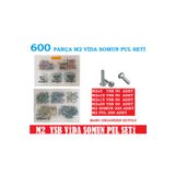 CEKSAN M2 Vida 600 Parça Set -somun -pul Ysb M2 Vida Boylar 5-10-15-20mm