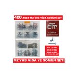 CEKSAN M2 Vida-somun Seti Yhb 400 Parça Havşa Başlı Çap: 2mm Boy:6-10-15-20mm --- Organizer Kutulu Set