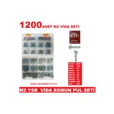 CEKSAN M2 Ysb Vida Seti 1200 Parça-metrik 2mm Ysb Vida Boylar 5- 6-8-10-12-15-20mm