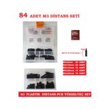 CEKSAN Pcb Distans- Yükselteç-ayırıcı Seti M3 Plastik Distans 84 Parça