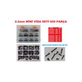 CEKSAN Sac Vidası Seti 2.2mm Mini Vida Seti Yhb Ysb Pcb-plastik-ahşap-metal Vidası 650 Parça