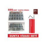 Ceksan Sunta Vidası Seti 555 Parça Ahşap Plastik Dübel V B Vida Seti Organizer Kutulu