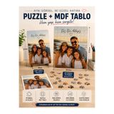 cekud tasarım baskı Kişiye Özel A4 99 Parça Fotoğraf Puzzle ve 18x27 cm MDF Tablo Seti Anı Hediyesi