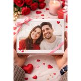 cekud tasarım baskı Kişiye Özel Fotoğraflı Sevgililer Günü Puzzle | A5 Çerçeveli 24 Parça Özel Tasarım
