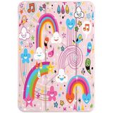 cekuonline Apple iPad Air 10.9 2022 5. Nesil M1 Çipli Kılıf, Uyku Modlu, Kalem Bölmeli, Tri Folding, Pudra Pembe raindrops-Air10.920225.nesil