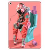 Cekuonline Apple iPad Air 2 9.7" ile Uyumlu Desenli Silikon Kılıf, Retro Astronot, Çok Renkli avonm-v-cvr455929