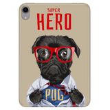 Cekuonline Apple iPad Mini 6. Nesil 8.3" ile Uyumlu Kılıf, Desenli Silikon, Superhero Pug avonm-v-cvr457937