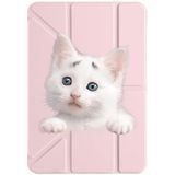 cekuonline Apple iPad Mini 7 8.3" ile Uyumlu Kapaklı Kılıf, Uyku Modlu, Kalem Bölmeli, Tri Folding, Pudra Pembe
