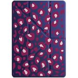 cekuonline Apple iPad Mini 7 8.3" ile Uyumlu Kılıf, Kalem Bölmeli, Uyku Modlu, Tri Folding, Pink Leopard, Lacivert
