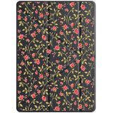 cekuonline Apple iPad Mini 7 8.3" ile Uyumlu Kılıf, Kalem Bölmeli, Uyku Modlu, Tri Folding, Rose Desenli, Siyah