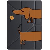 cekuonline Apple iPad Mini 7 8.3" ile Uyumlu Kılıf, Kalem Bölmeli, Uyku Modlu, Tri Folding, Sosis Köpek Desenli, Siyah