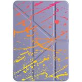 cekuonline Apple iPad Mini 7 8.3" ile Uyumlu Kılıf, Tri Folding, Kalem Bölmeli, Uyku Modlu, Fırça Darbesi, Mor