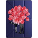 cekuonline Apple iPad Pro 12,9" 6.nesil M2 Çipli 2022 ile Uyumlu Kapaklı Kılıf, Uyku Modlu, Kalem Bölmeli, Tri Folding, Lacivert