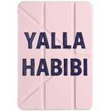 cekuonline Apple iPad Pro 12,9" 6.nesil M2 Çipli 2022 ile Uyumlu Kapaklı Kılıf, Uyku Modlu, Kalem Bölmeli, Tri Folding, Pudra Pembe