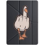 cekuonline Apple iPad Pro 6. Nesil 12,9" M2 Çipli 2022 ile Uyumlu Kapaklı Kılıf, Uyku Modlu, Kalem Bölmeli, Tri Folding Duck, Siyah