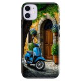 Cekuonline Apple iPhone 11 ile Uyumlu Şirin Evim Temalı Desenli Darbe Emici Silikon Kılıf, Çok Renkli