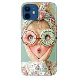 Cekuonline Apple iPhone 12 ile Uyumlu Donut Güzeli Temalı Desenli Darbe Emici Silikon Kılıf, Çok Renkli