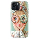 Cekuonline Apple iPhone 13 ile Uyumlu Silikon Kılıf, GirlDonut Temalı Desenli, Darbe Emici, Çok Renkli