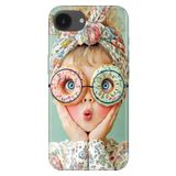 Cekuonline Apple iPhone 16E ile Uyumlu Donut Güzeli Temalı Desenli Darbe Emici Silikon Kılıf, Çok Renkli